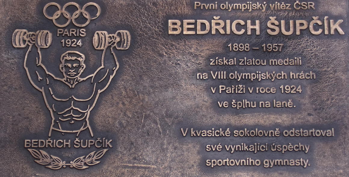 Pamětní deska - Světe div se 2018 - Oslava první československé zlaté medaile Bedřicha Šupčíka